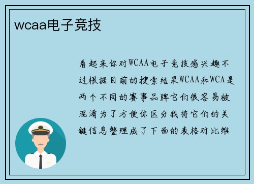 wcaa电子竞技